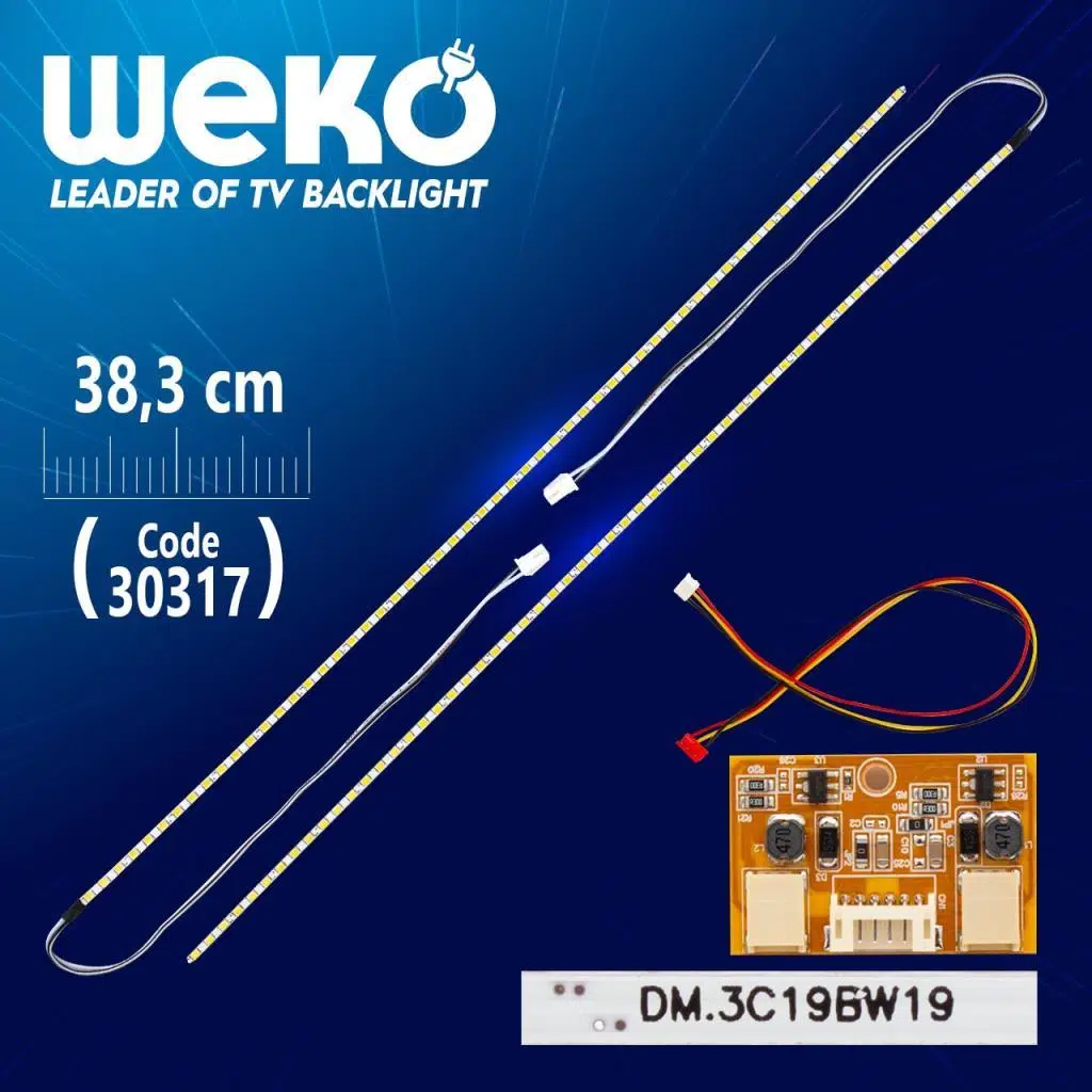 WEKO 19'' inç 54Ledli 38.3Cm 12V Universal Monitör Çift E-Led Sürücü Takımı
