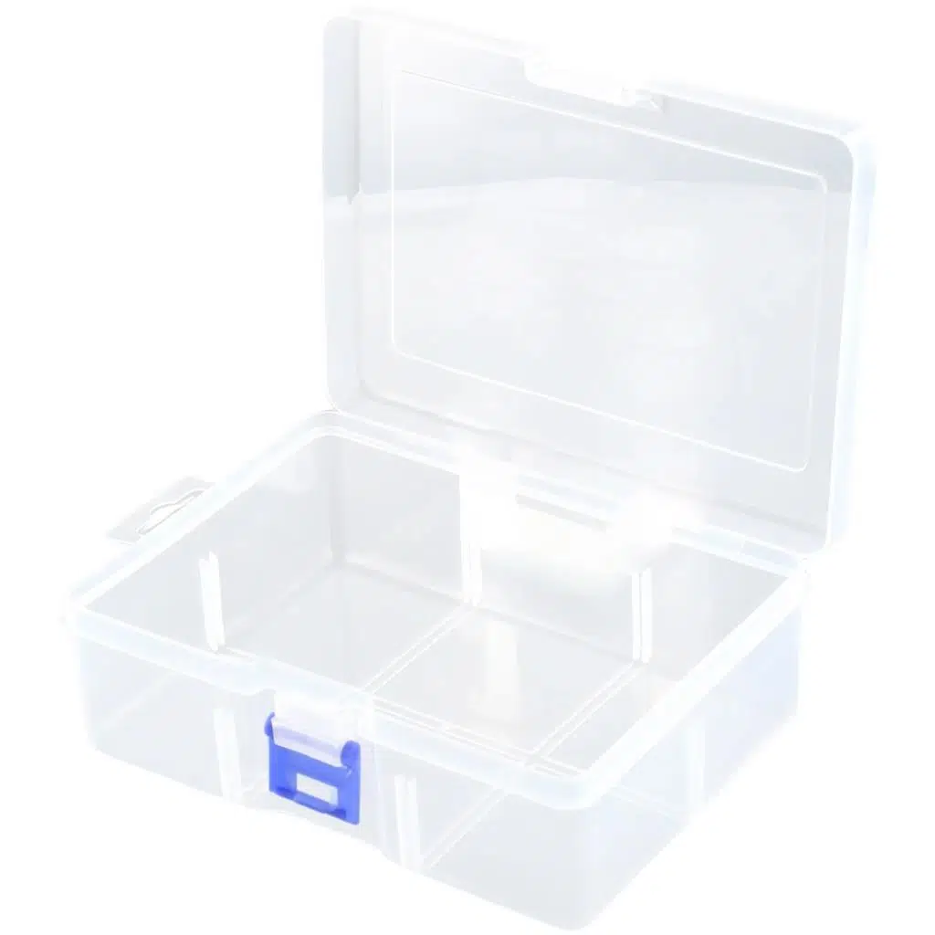 electroon 164x118x58mm Plastik Bölmesiz Kapaklı Şeffaf Kutu Organizer