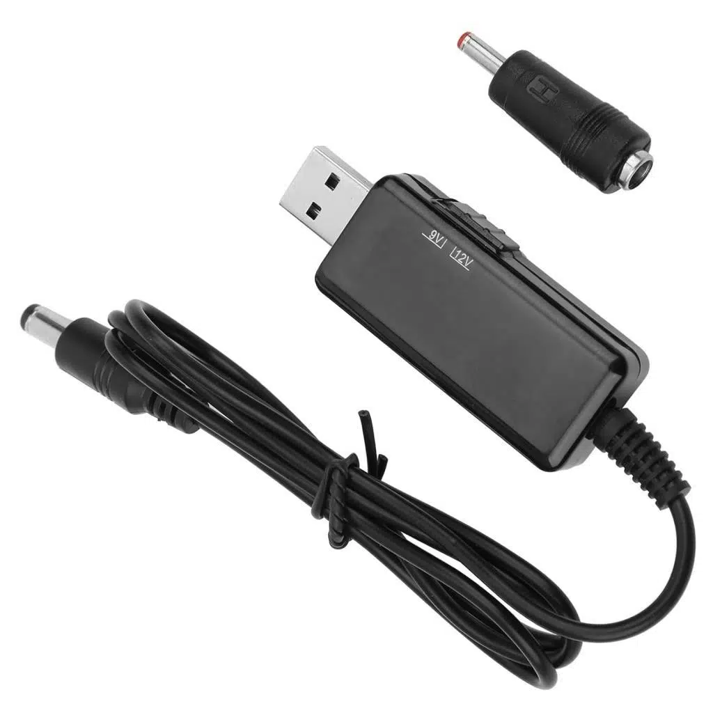 electroon 5V 9V - 12V USB To DC Çevirici Kablo 5.5x2.1mm Jak Fişli Dijital Ekranlı