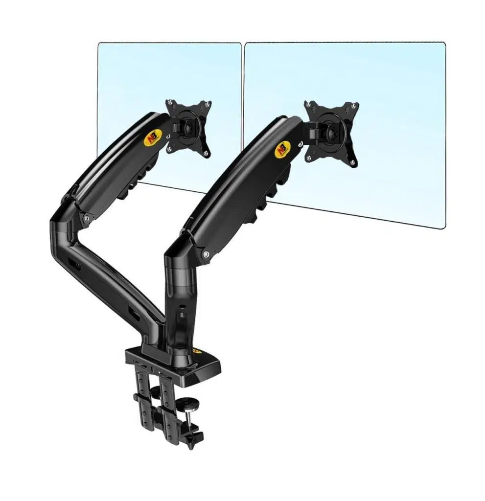 North Bayou F160 Amortisörlü 17-27'' Çiftli Masa Üstü Monitör Tutucu