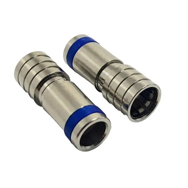 Electroon RG6 Geçmeli ve Sıkmalı F Konnektör Yaylı Mavi