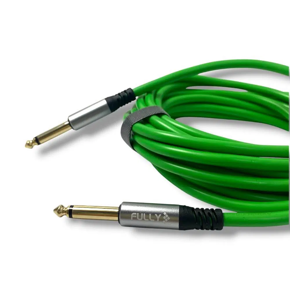 FULLY 3Metre 6.3mm Erkek-Erkek Mono Gitar Kablo - Yeşil