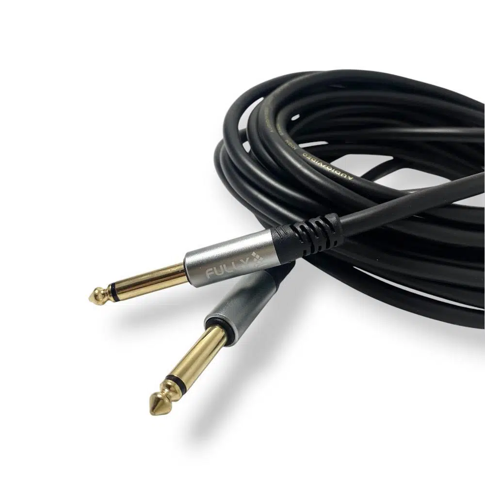 FULLY 3Metre 6.3mm Erkek-Erkek Mono Gitar Kablo - Siyah