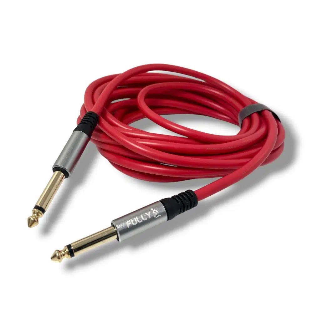 FULLY 5Metre 6.3mm Erkek-Erkek Mono Gitar Kablo - Kırmızı
