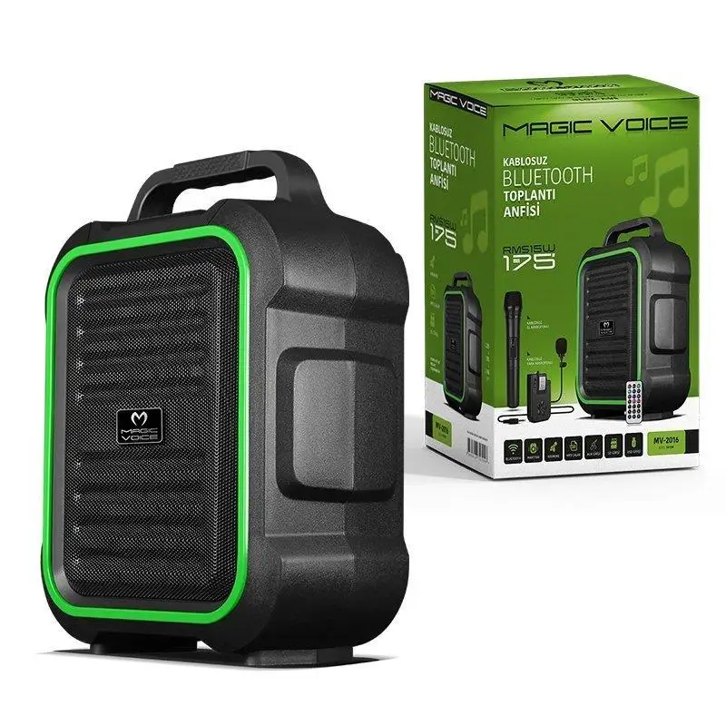 Magicvoice MV-2016 175W USB-SD-BT Mikrofonlu Taşınabilir Hoparlör