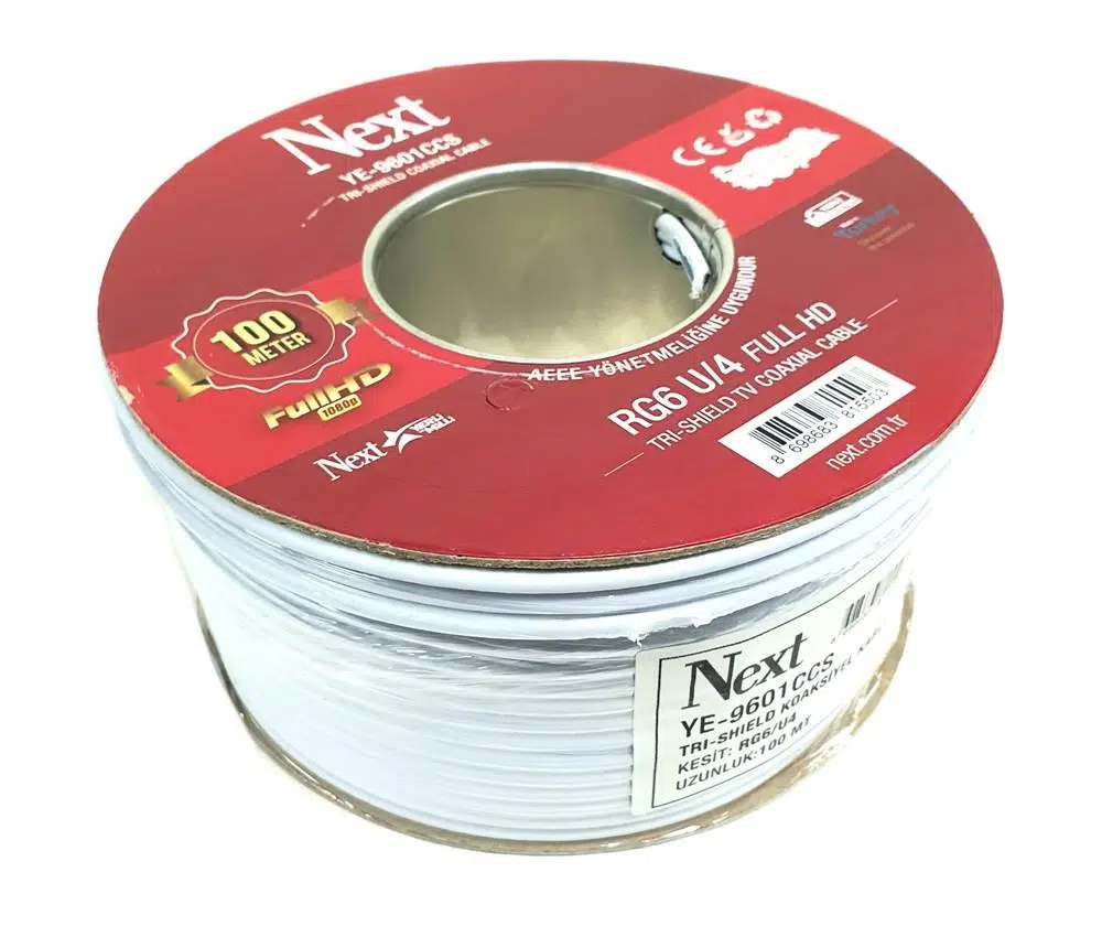 NEXT YE-9601 RG6U4 HD CCS Trishield Anten Kablosu 100Metre