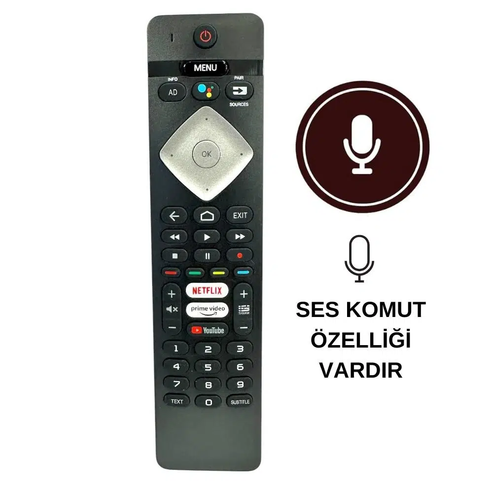 PHILIPS PH-V8 Android Led TV Uyumlu Kumanda Ses Komutlu