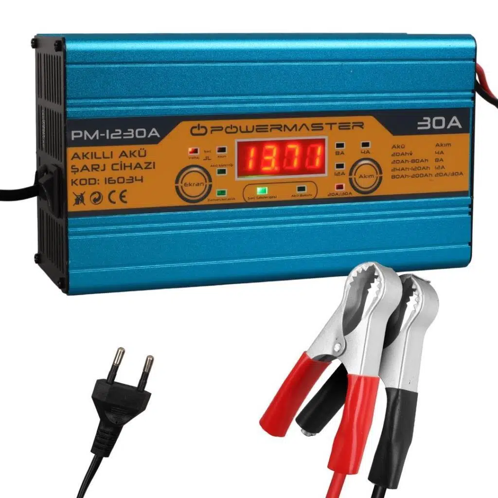 Powermaster 12Volt Max 30Amper Kuru-Asit-Jel Akü Şarj Cihazı PM-1230A