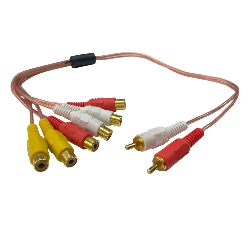 Powermaster 2Rca Erkek / 6Rca Dişi 40cm Kablo Gold Altın Uçlu