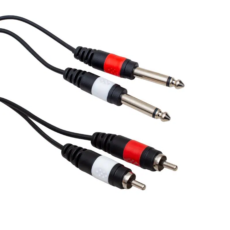 Powermaster 2xRca+2x6.3mm Mono Gitar Jack Kablo 3Metre