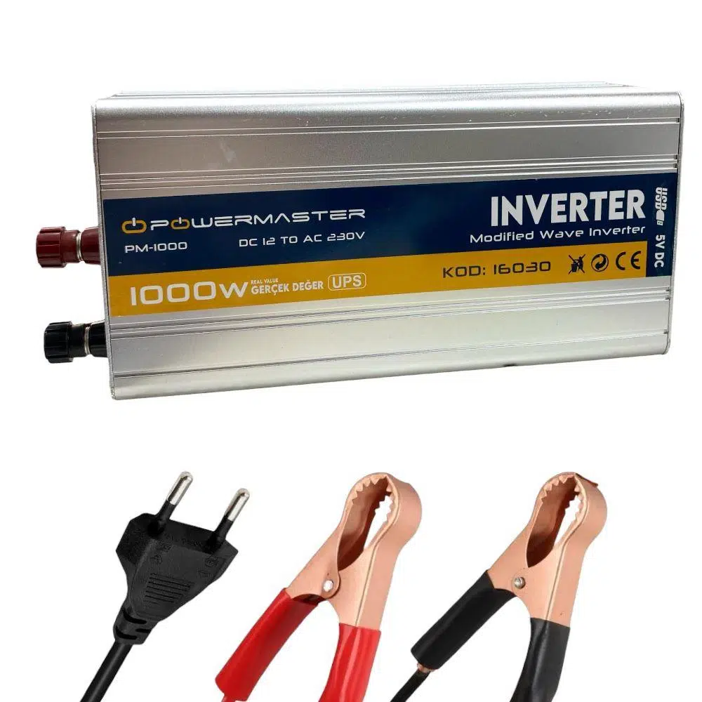 Powermaster PM-1000 12Volt 1000Watt USB'li Şarjlı Inverter