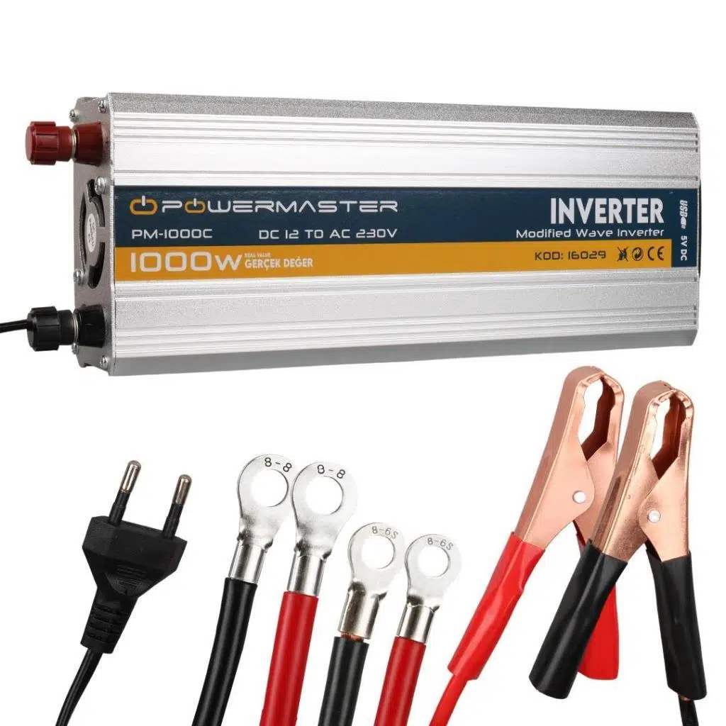 Powermaster PM-1000C 12Volt 1000Watt Akü Şarjlı İnvertör USB Çıkışlı