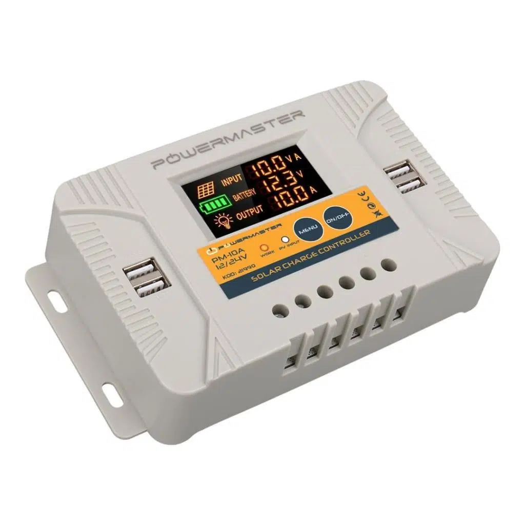 Powermaster PM-10A 12V-24V 10A 4xUSB Dijital Otomatik Solar Şarj Regülatörü