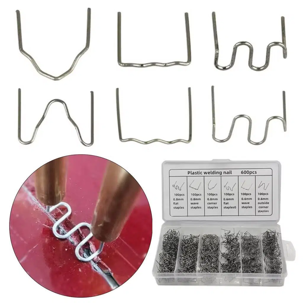 PowerMaster PM-25315 Oto Tampon Kaporta Plastik Onarım Tamir Kaynak Çivisi 6 Tip Şekil (600 Adet)