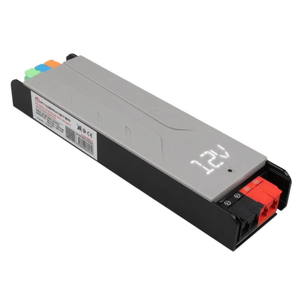 PowerMaster PM-26844 12/24/36/48Volt 8.4Amper 200Watt Metal Kasa Kademeli Adaptör Voltaj Göstergeli
