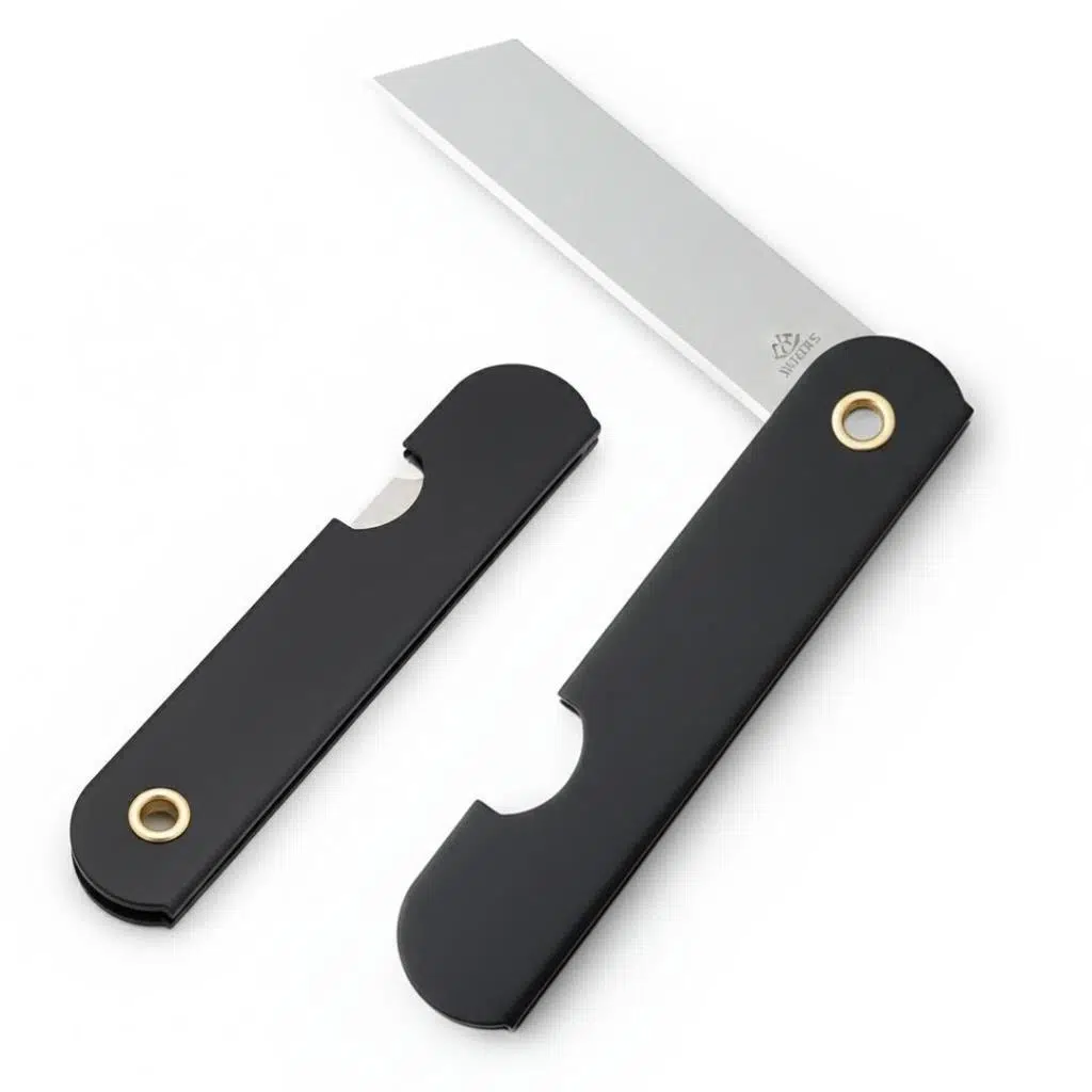 PowerMaster PM-28647 Tekli Katlanır Falçata Maket Bıçağı Büyük Paslanmaz Çelik Siyah