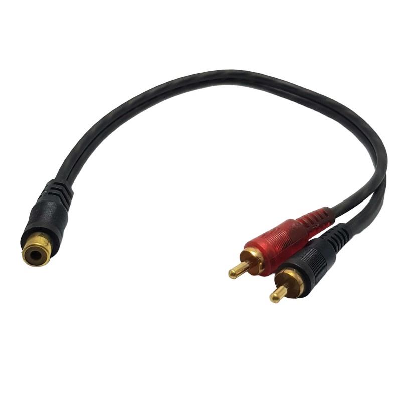 ROSE 1Dişi/2Erkek RCA Y Silikon Kablo 35cm - 1Adet