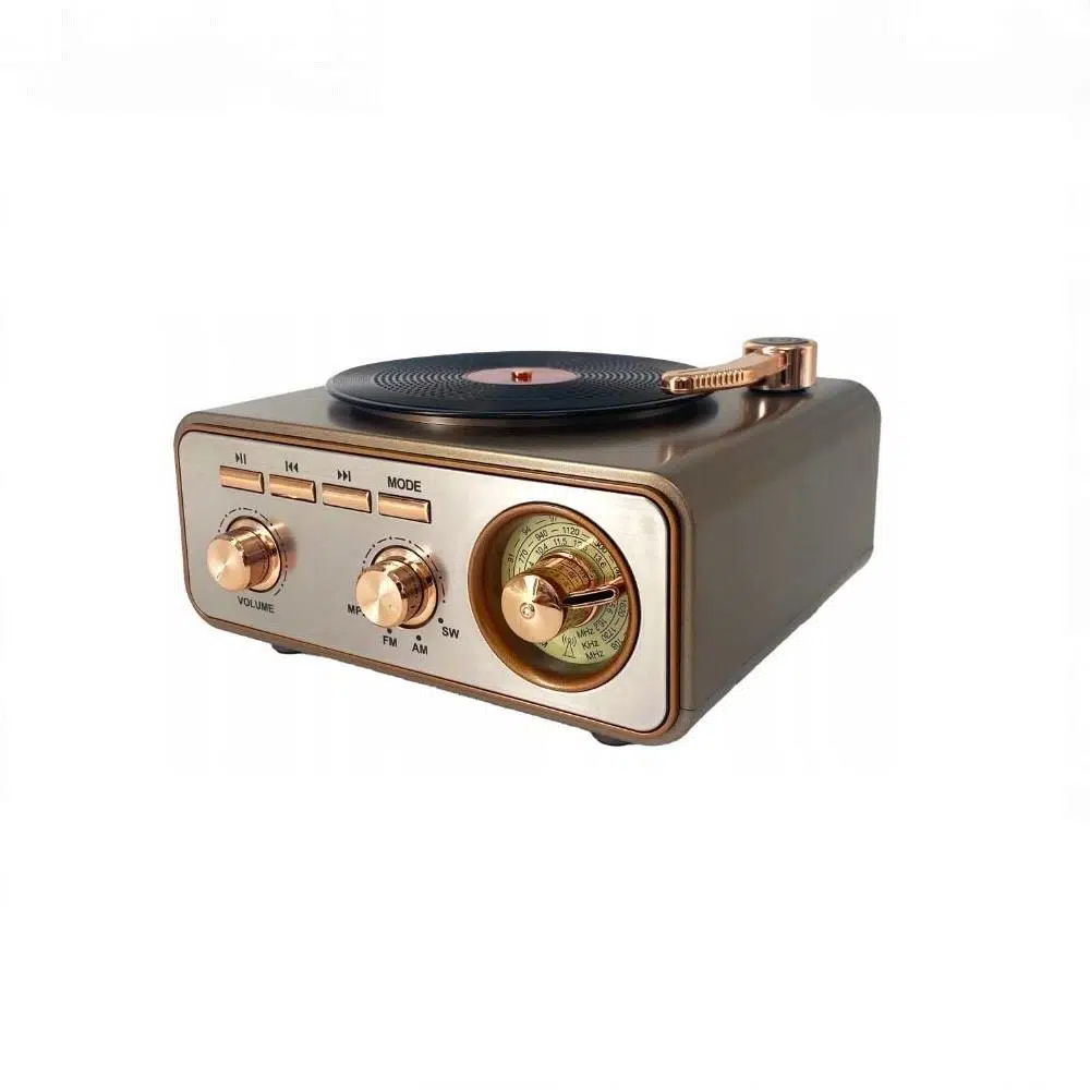 Rose SP-425 USB-SD-FM-Bluetooth Destekli Şarjlı Nostaljik Retro Radyo - Kahverengi