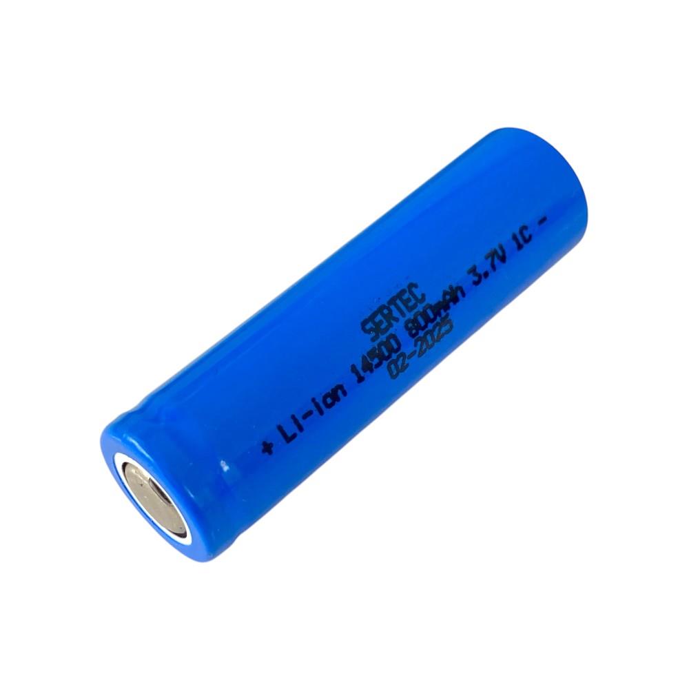 Sertec 14500 3.7Volt 800mA Li-ion Şarj Edilebilir Pil Başlıksız -1Adet