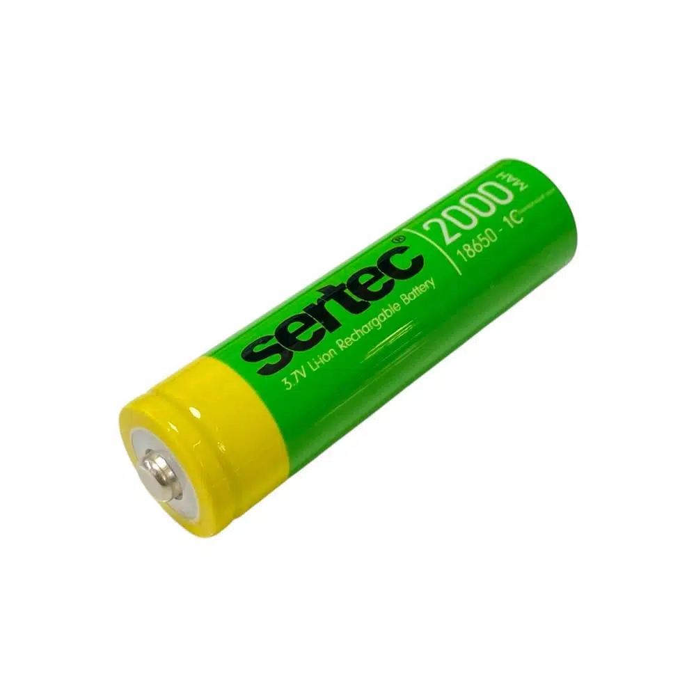 Sertec 18650 3.7Volt 2000Mah 1C Li-ion Şarjlı Pil Başlıklı Yeşil - 1 Adet