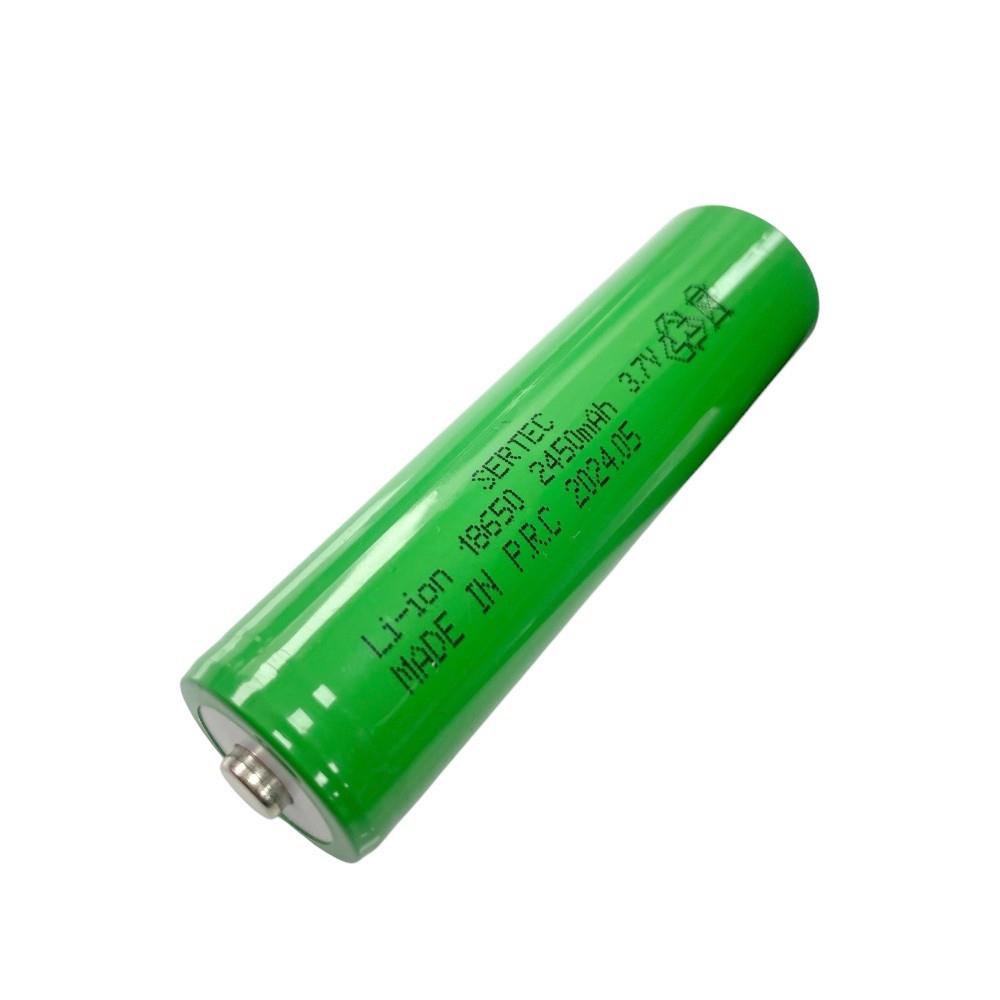 Sertec 18650 3.7Volt 2450Mah 1C Li-ion Şarjlı Pil Başlıklı Yeşil - 1 Adet