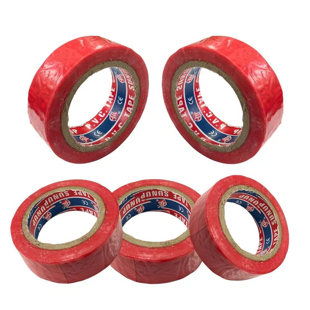 Sunup SN-27919 0.13x18mm Kırmızı İzole Elektrikçi Bant 10Metre - 5Adet